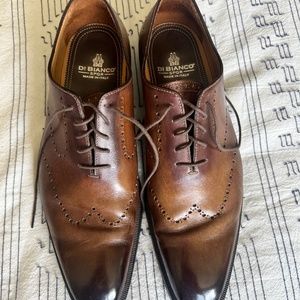 DiBianco brown wingtip oxford dress shoes